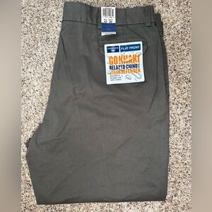 Dockers GoKhaki Relaxed Chino Stain Defender Flat‎ Front 42x30 Olive
